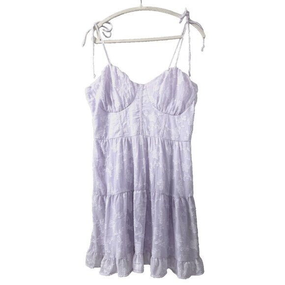 Wild Fable Dresses & Skirts - Lilac Lavender L Coquette Corset Babydoll Mini Dress Cottagecore Fairycore NWT